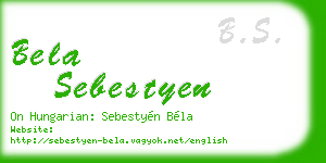 bela sebestyen business card